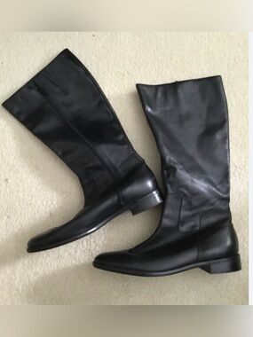 Talbots Black Leather Riding Boots